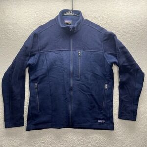 Patagonia Sweater Mens XL Blue Synchilla Full Zip Thermal Fleece Outdoor Preppy
